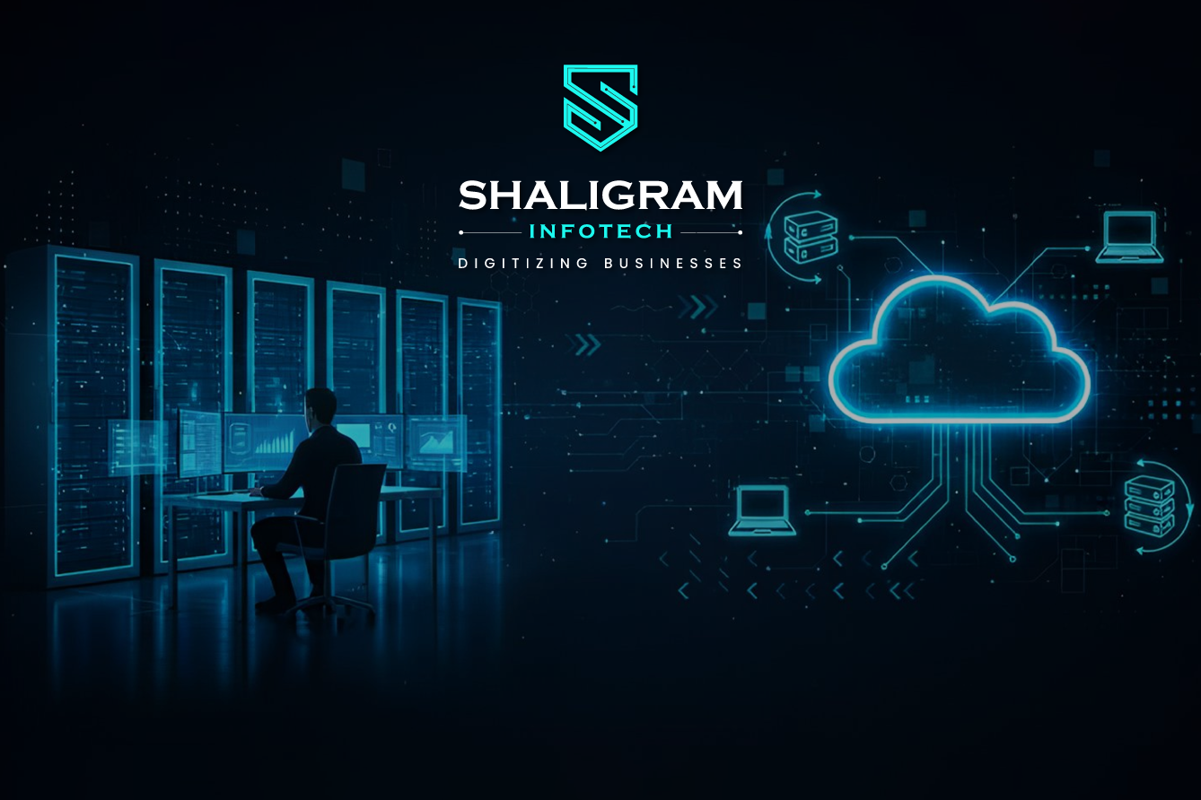 Dynamics 365 updates, upgrades, and maintenance concept with cloud technology and IT professiona