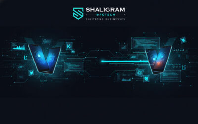 Native vs Cross-Platform Mobile Apps Showcasing with smartphones and digital tech graphics