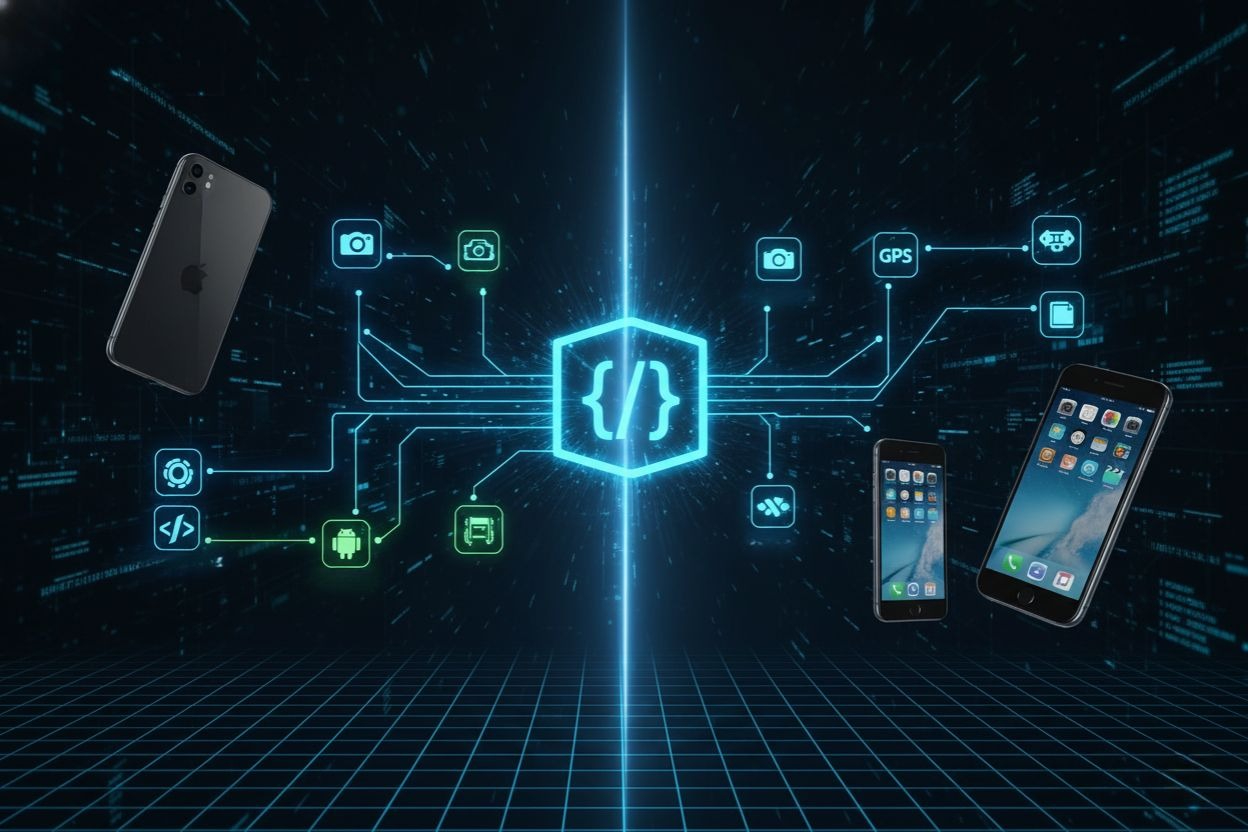 showcasing native vs cross-platform comparison infographic