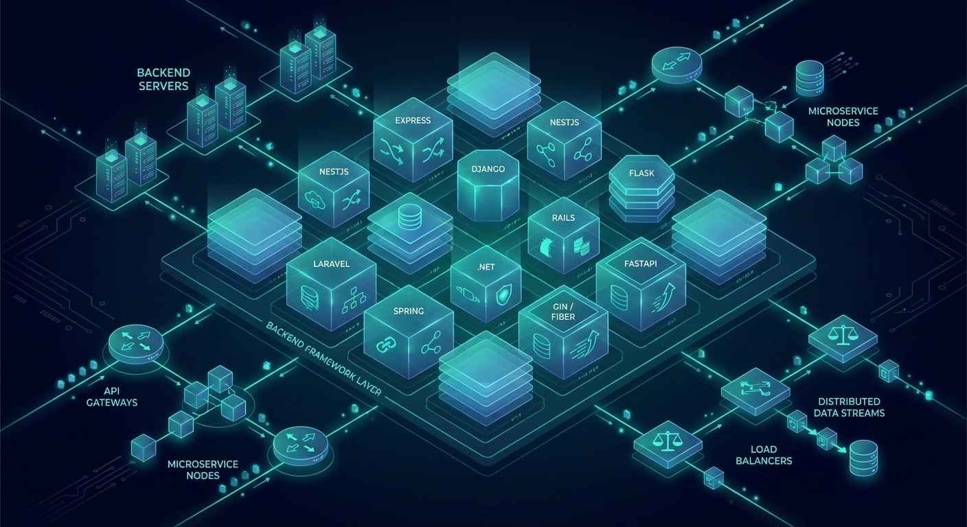 Popular backend frameworks used in web development