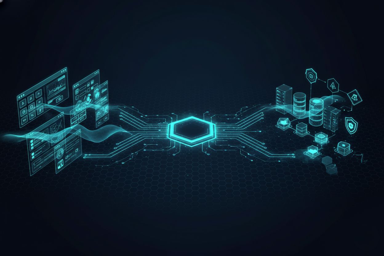 Visual showing interaction between frontend user interface and backend server architecture