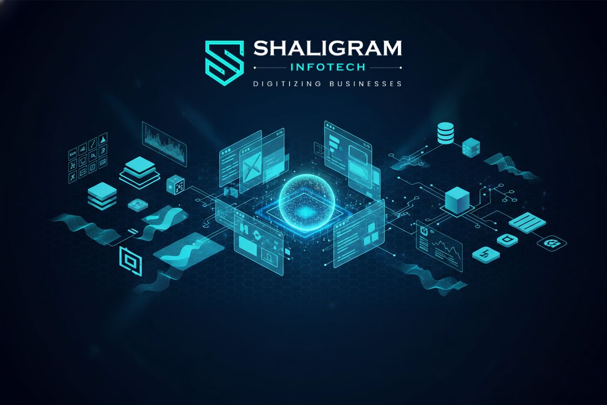 Modern web application architecture showing frontend, backend, and framework layers