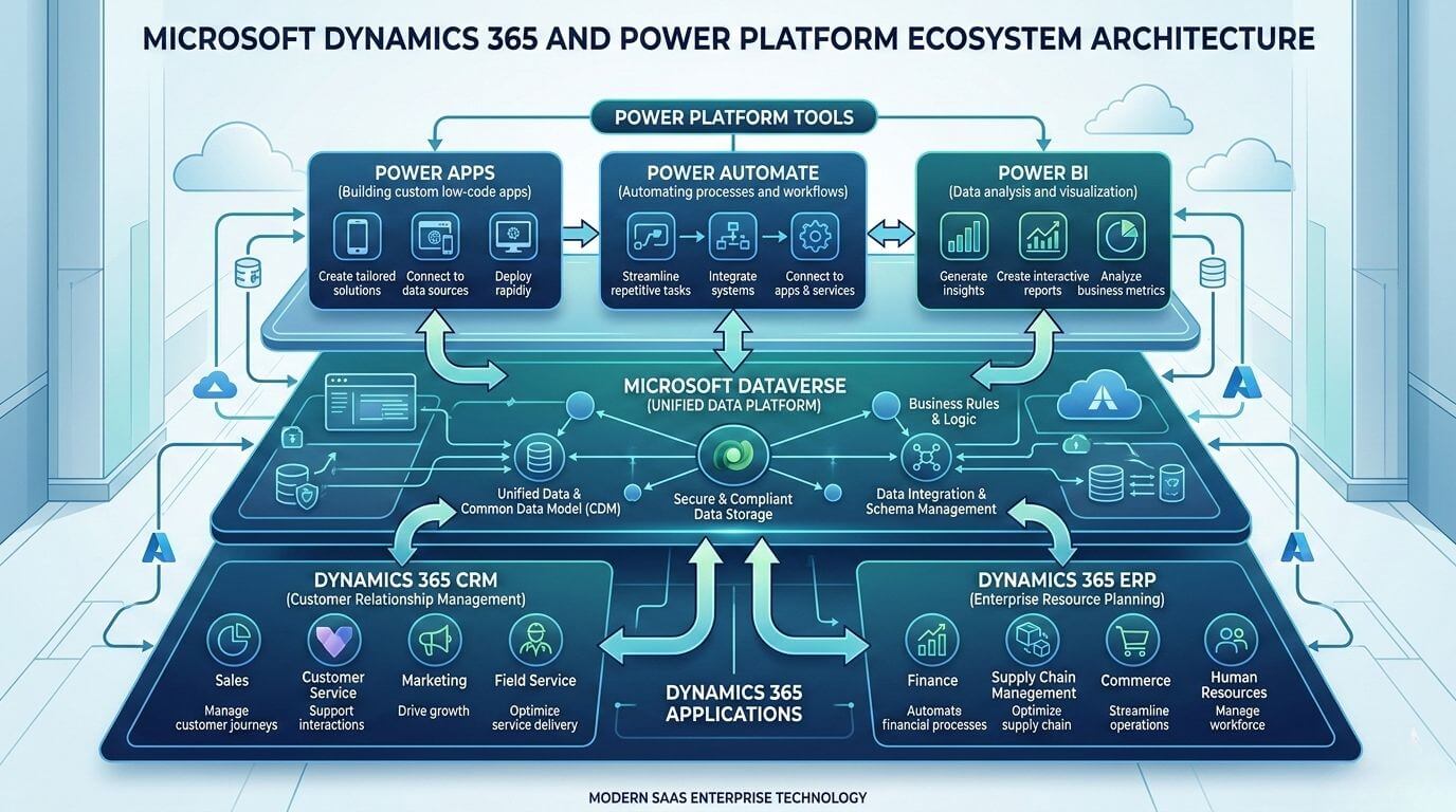 dynamics 365 and power platform ecosystem infographic