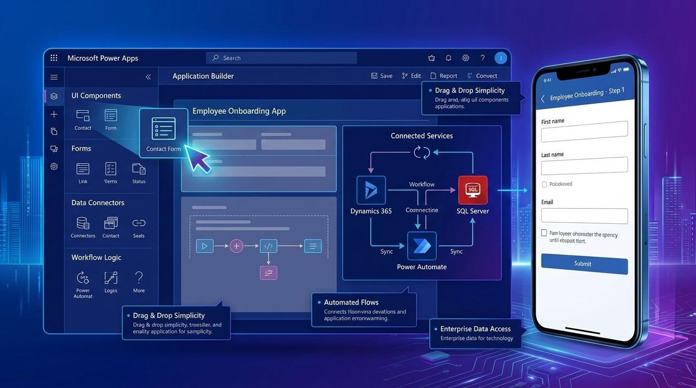 low code app development using microsoft power apps