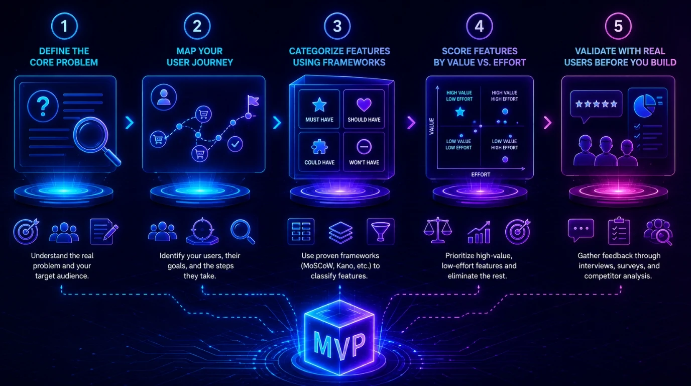 how to define mvp features: a step-by-step framework